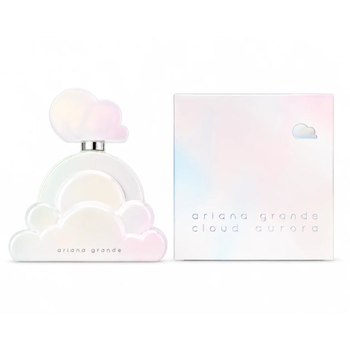 Ariana Grande Cloud Aurora Eau de Parfum 30 ml bottle with matching box on white background