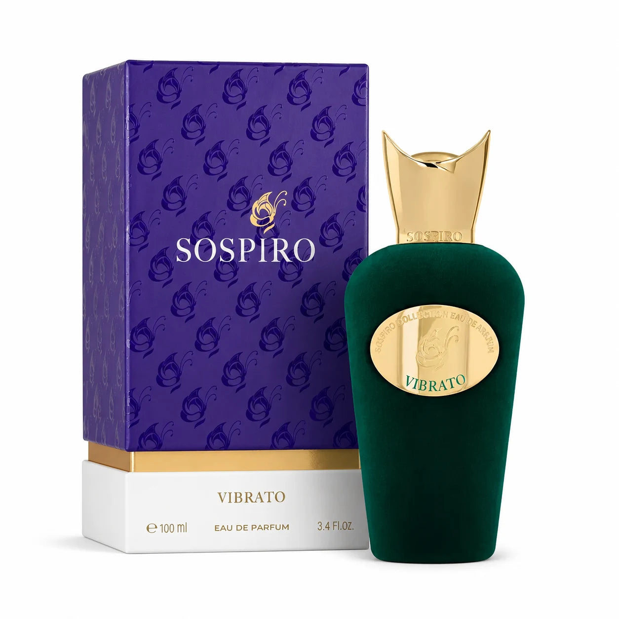 Sospiro Vibrato Eau de Parfum 100 ml bottle with matching purple retail box