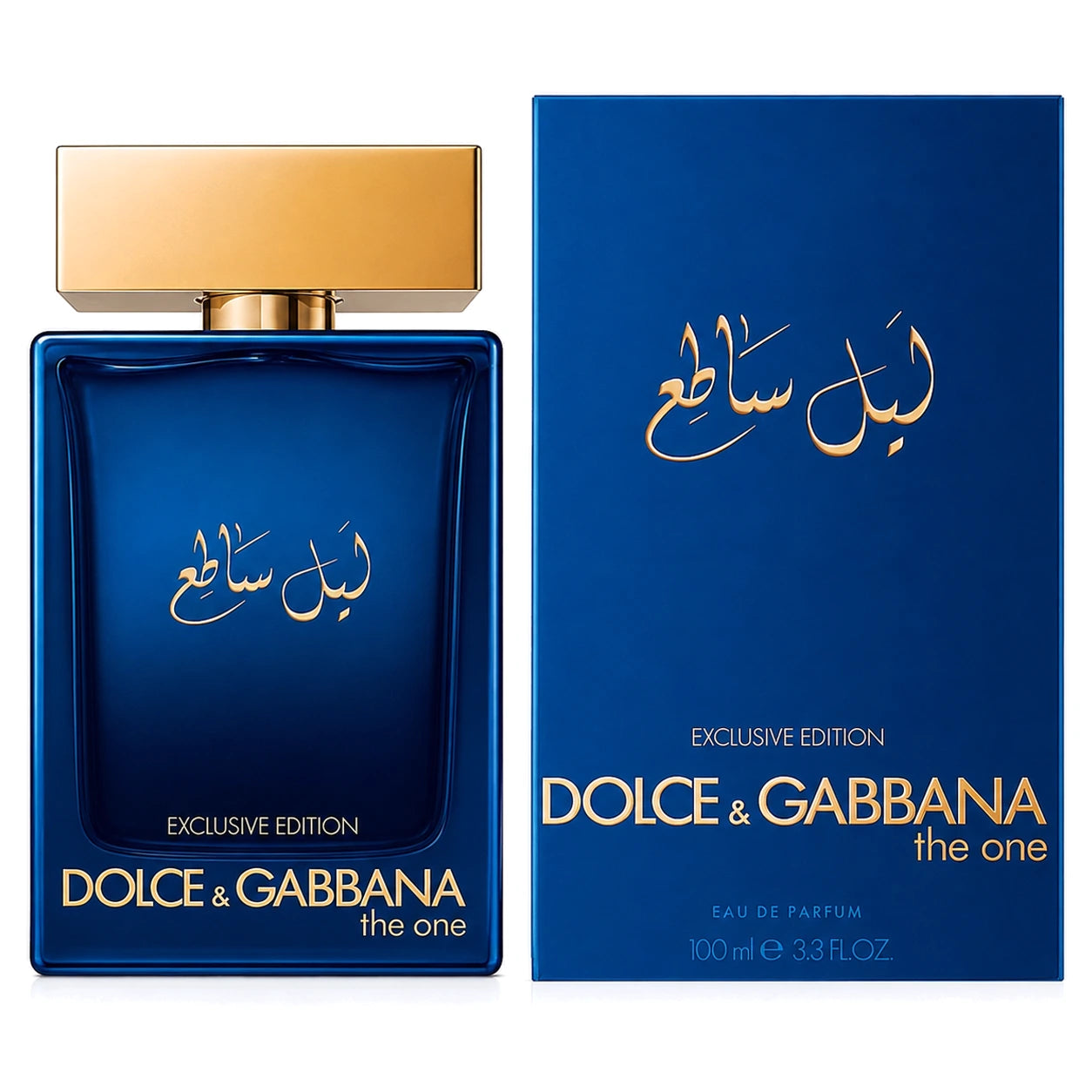Dolce & Gabbana The One Luminous Night Eau de Parfum 100 ml bottle and matching box on white background