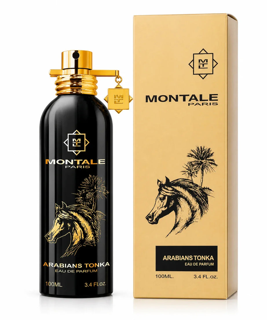 Montale Arabians Tonka Eau de Parfum 100 ml bottle with matching box on white background