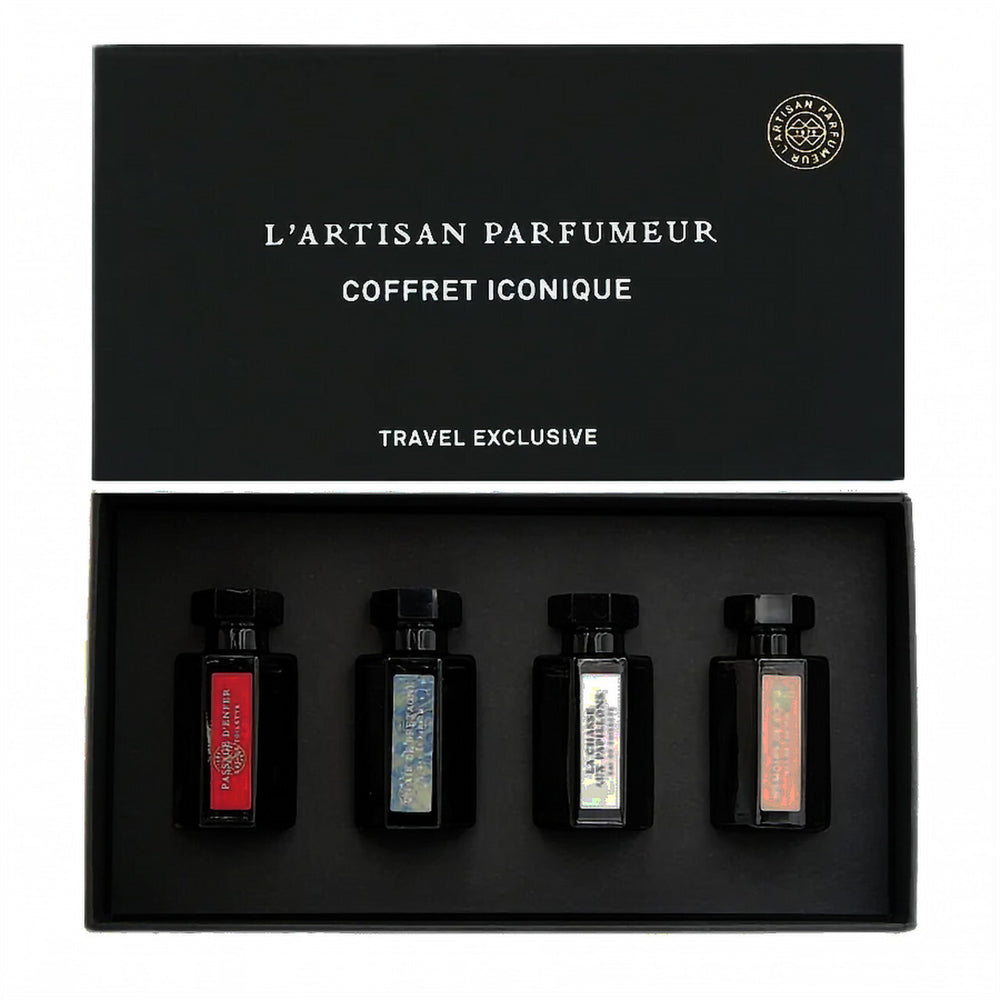 L'artisan parfumeur 4 * 5 ml mini set: passage d'enfer eau de toilette + un air de bretagne eau de parfum + la chasse aux papillions eau de toilette + memoire de roses eau de parfum