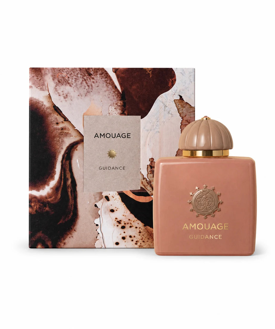 Amouage Guidance Eau de Parfum 100 ml bottle with matching presentation box on white background