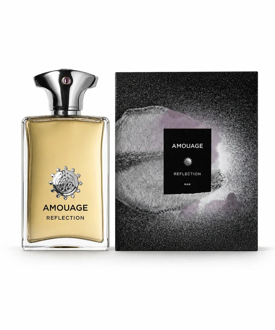 Amouage Reflection Man Eau de Parfum 100 ml bottle with matching box on white background