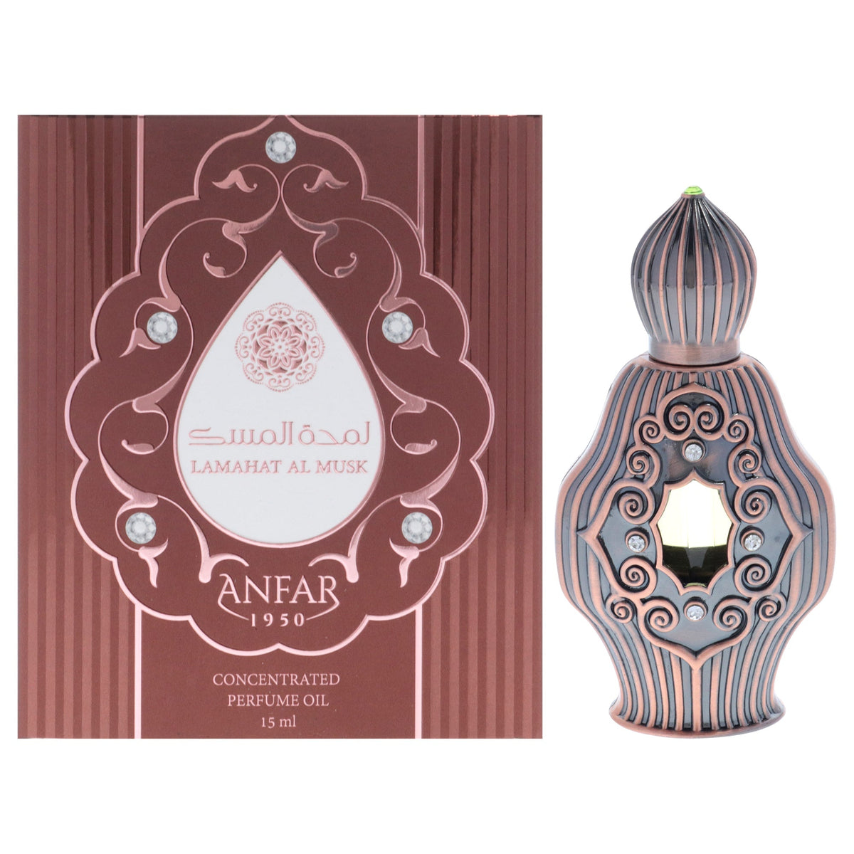 Anfar Lamahat Al Musk Concentrated Perfume Oil 15 mL bottle and box