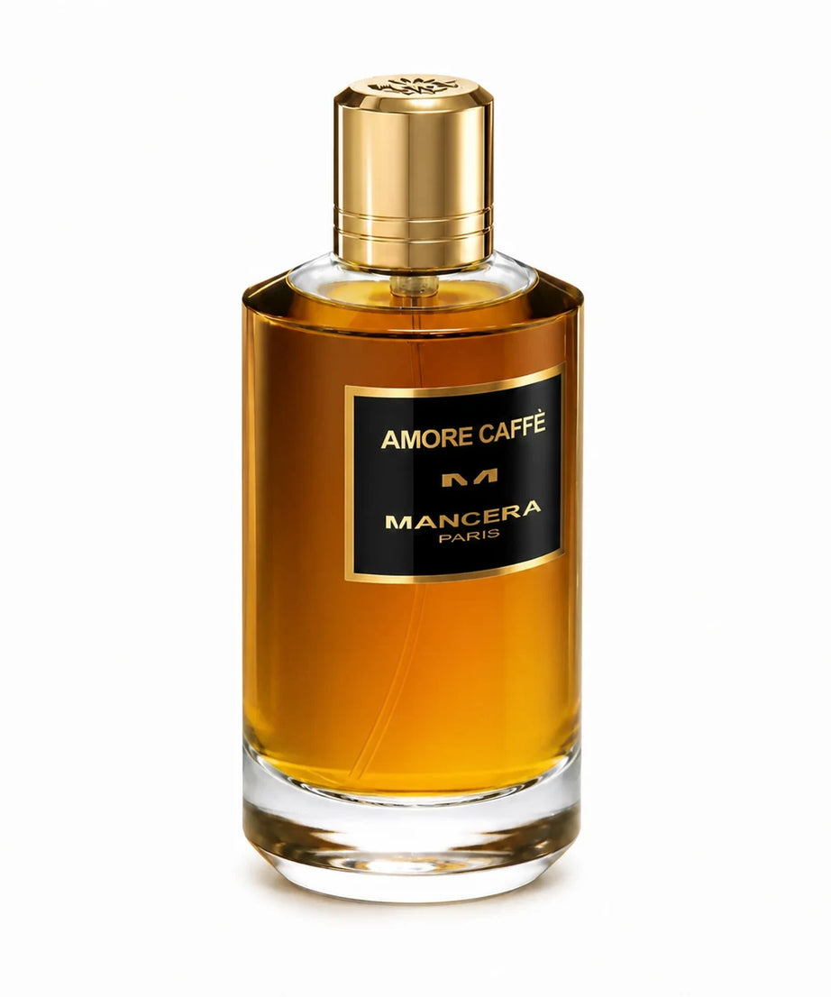 Mancera Amore Caffè Eau de Parfum 120 ml bottle left angle on white background