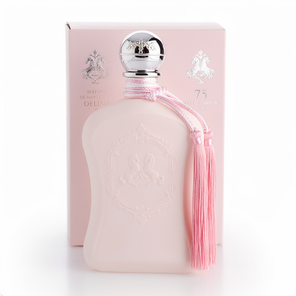 Parfums de Marly Delina Eau de Parfum 75 ml bottle with matching pink box