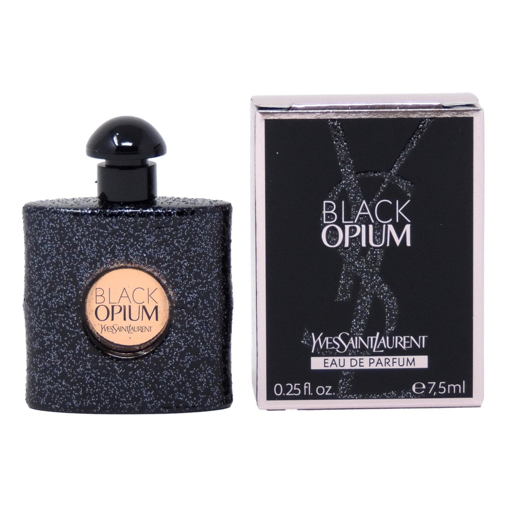 YSL Black Opium Eau de Parfum Mini 7.5 mL bottle and box front view