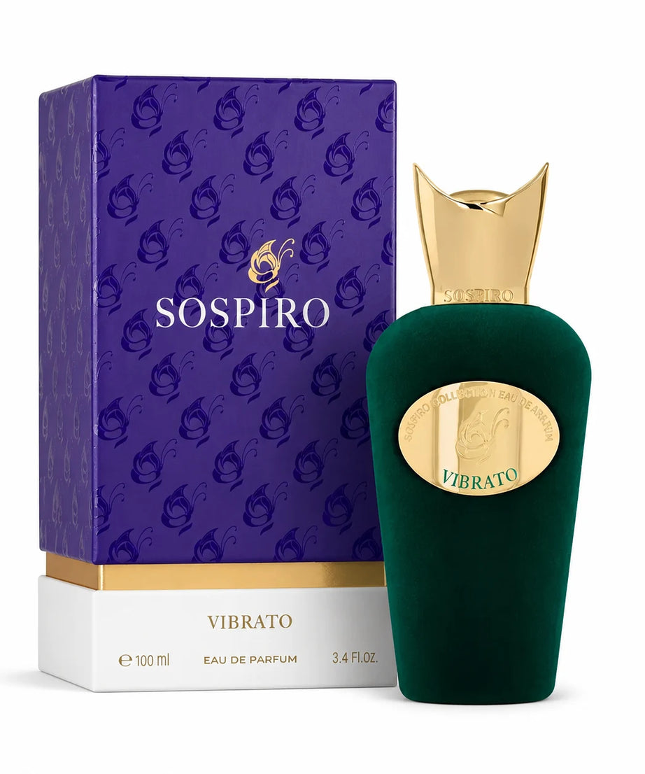 Sospiro Vibrato Eau de Parfum 100 ml bottle with matching purple retail box
