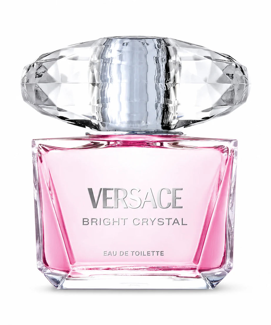 Versace Bright Crystal Eau de Toilette 90 ml bottle front view on white background