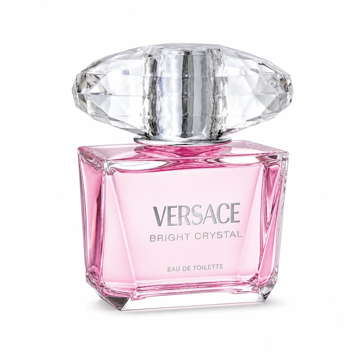 Versace Bright Crystal Eau de Toilette 90 ml bottle left angle on white background